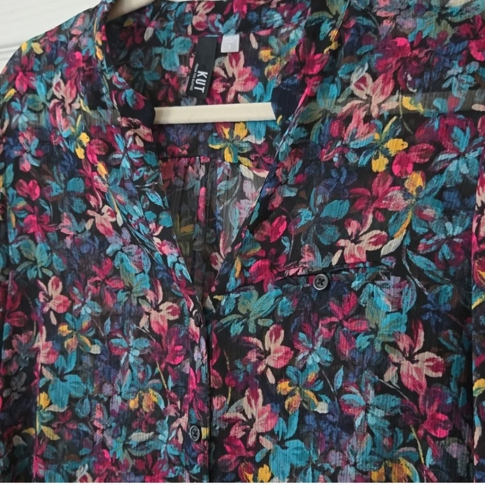 ❣❣️NWOT❣️❣ Kut From The Kloth Jasmine Top 🌸💠🌼 Sz SM - Picture 2 of 6